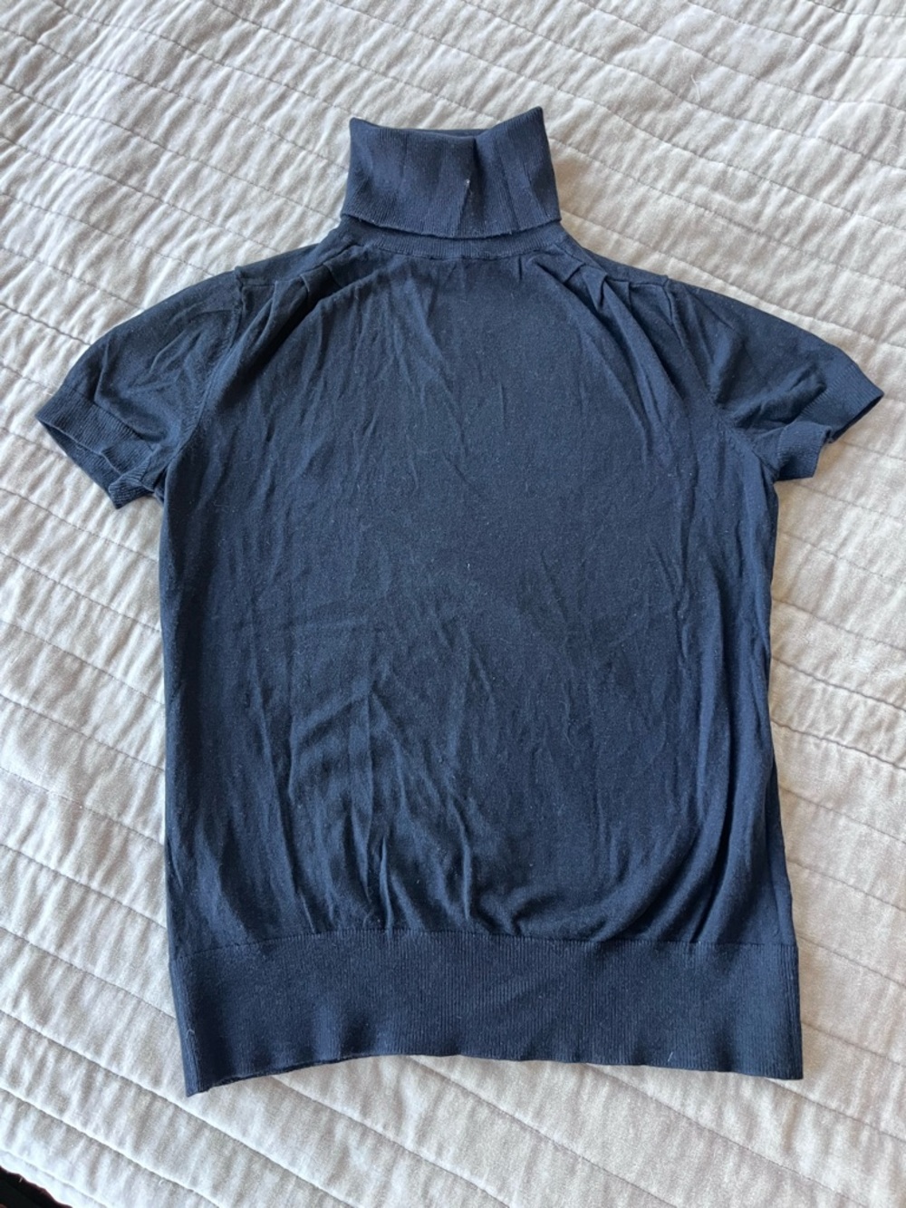 Banana Republic Black Short-Sleeve Turtleneck Sweater